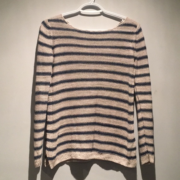 Vince Gray/Blue Striped Linen Top Size S - Picture 1 of 5